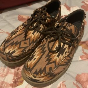 Men’s size 10.5 Ariat shoes . Aztec print